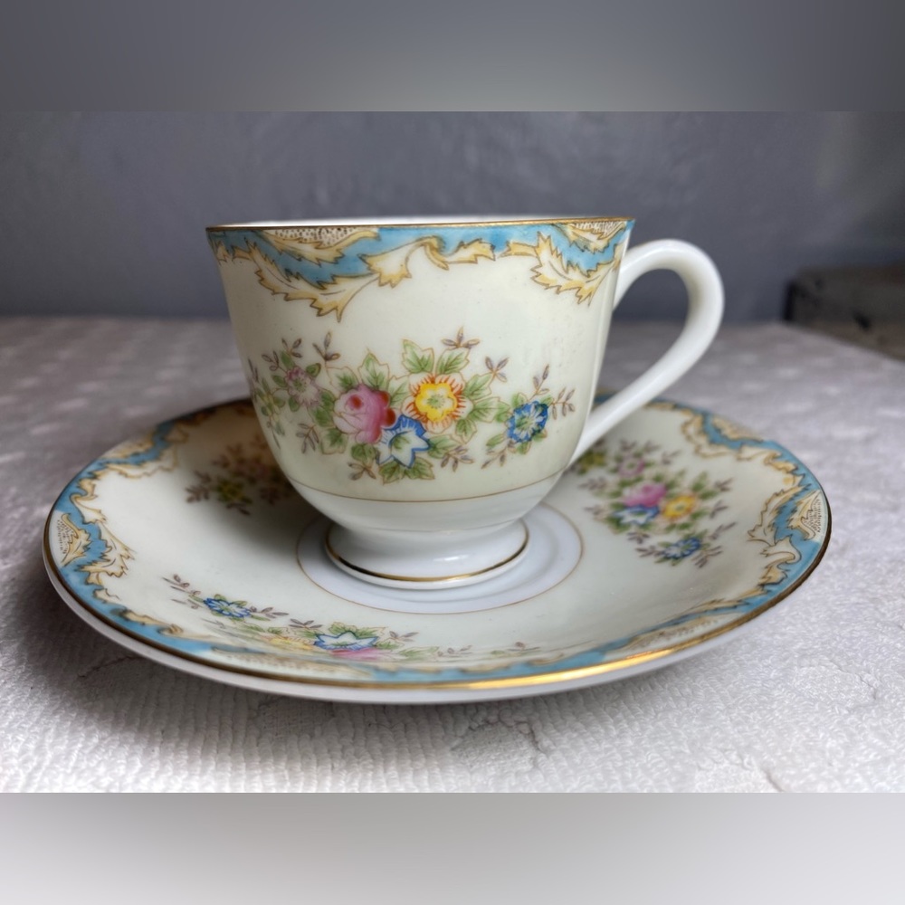 GOLD CHINA Tea Cup and Saucer Set made in occupied China